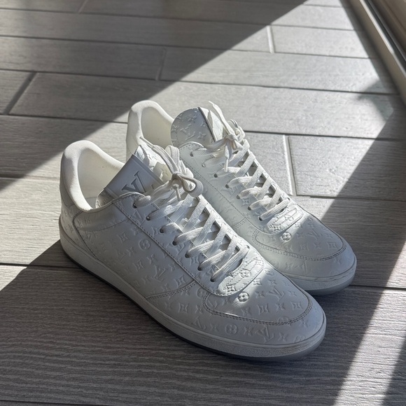 Louis Vuitton White Embossed Sneakers